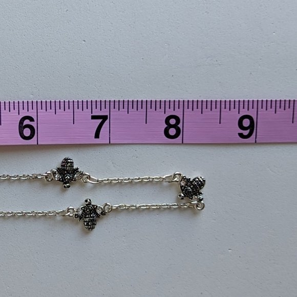Bee Choker Necklace Sterling Silver 8.5" - Picture 9 of 9